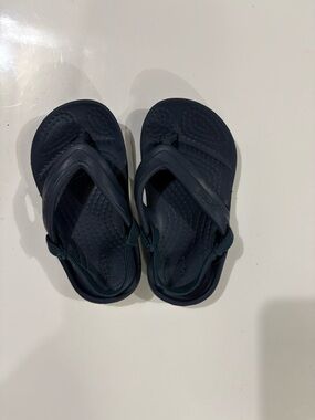 CROCS Kids Navy Blue Flip Flop Sandals